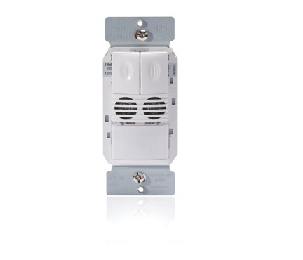 Product image for Wattstopper DW-200-W 120/277 VAC White Dual Technology Dual Relay Wall Switch Occupancy Sensor