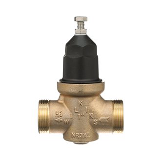 34-NR3XLDUPEX, 3/4" Water Pressure Reducing Valve with Double Union Connections and with male barbed connection tailpiece for crossed-linked polyethylene tubing