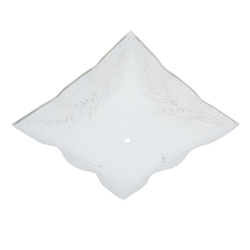12-Inch Clear Wheat Design on White Ruffled Edge Glass Diffuser