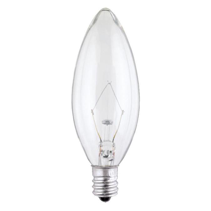 Product image for Westinghouse Lighting 0368200 130 Volt 25 W CC2V Filament B9 1/2 Torpedo Candelabra Base Clear Incandescent Lamp