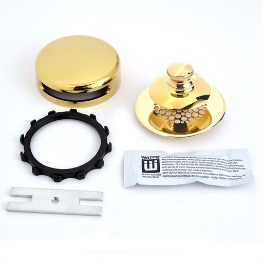 48750 Universal NuFit® Push Pull® Bathtub Stopper with Grid Strainer - Optional 948700 Innovator Trim Kit 948700-PP-PB-G