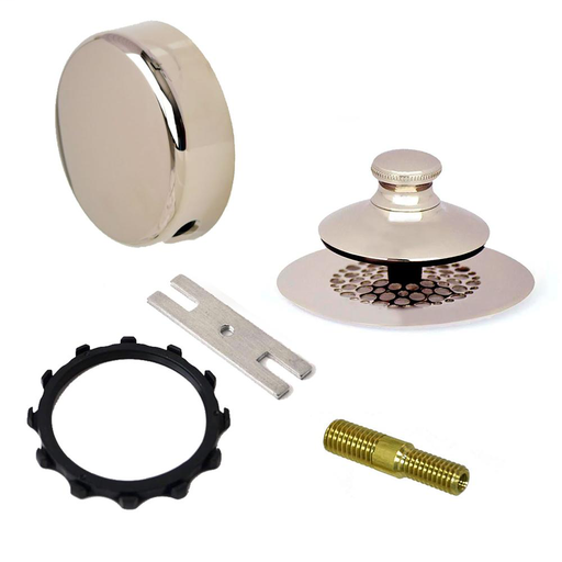 48750 Universal NuFit® Push Pull® Bathtub Stopper with Grid Strainer - Optional 948700 Innovator Trim Kit 948701-PP-CP-G