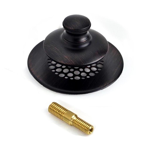 48750 Universal NuFit® Push Pull® Bathtub Stopper with Grid Strainer - Optional 948700 Innovator Trim Kit 48751-PP-BN-G