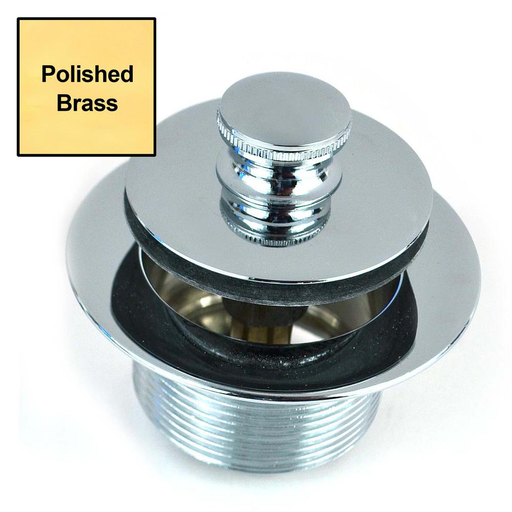 38309-PB PUSH PULL® Tub Closure, 1.625-14 x 1.25 body Polished Brass 38309-PB
