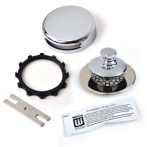 48750 Universal NuFit® Push Pull® Bathtub Stopper with Grid Strainer - Optional 948700 Innovator Trim Kit 948700-PP-CP-G