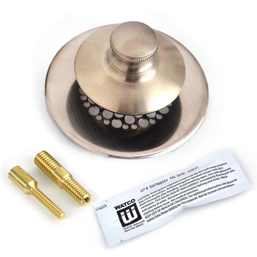 48750-PP-BN-G-2P UNIVERSAL NUFIT™ PUSH PULL® No Overflow - Grid Strainer - Silicone, Pins #47 & #51 - Brushed Nickel 48750-PP-BN-G-2P