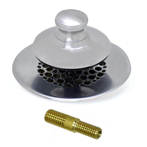 48750 Universal NuFit® Push Pull® Bathtub Stopper with Grid Strainer - Optional 948700 Innovator Trim Kit 48751-PP-CB-G