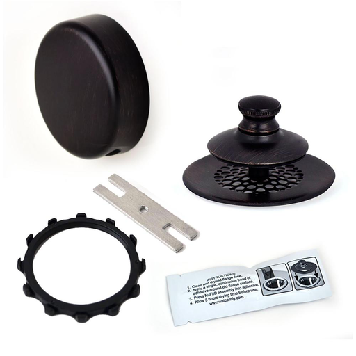 48750 Universal NuFit® Push Pull® Bathtub Stopper with Grid Strainer - Optional 948700 Innovator Trim Kit 948700-PP-BN-G