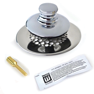 48750 Universal NuFit® Push Pull® Bathtub Stopper with Grid Strainer - Optional 948700 Innovator Trim Kit 4875N-PP-CP-G-54