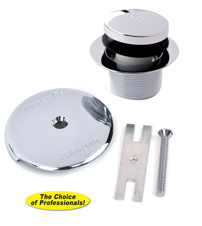 68390-CP Foot Actuated Trim Kit, 1.865-11.5 x 1.25 body one-hole overflow plate - Chrome Plated 68390-CP