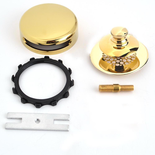 48750 Universal NuFit® Push Pull® Bathtub Stopper with Grid Strainer - Optional 948700 Innovator Trim Kit 948701-PP-PB-G