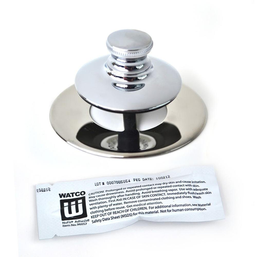 48750-PP-CB UNIVERSAL NUFIT® Push Pull - No Overflow - Grid Strainer -Chrome Brushed 48750-PP-CB