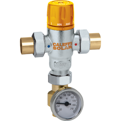 1" Sweat Solar Mixing Valve w/gauge