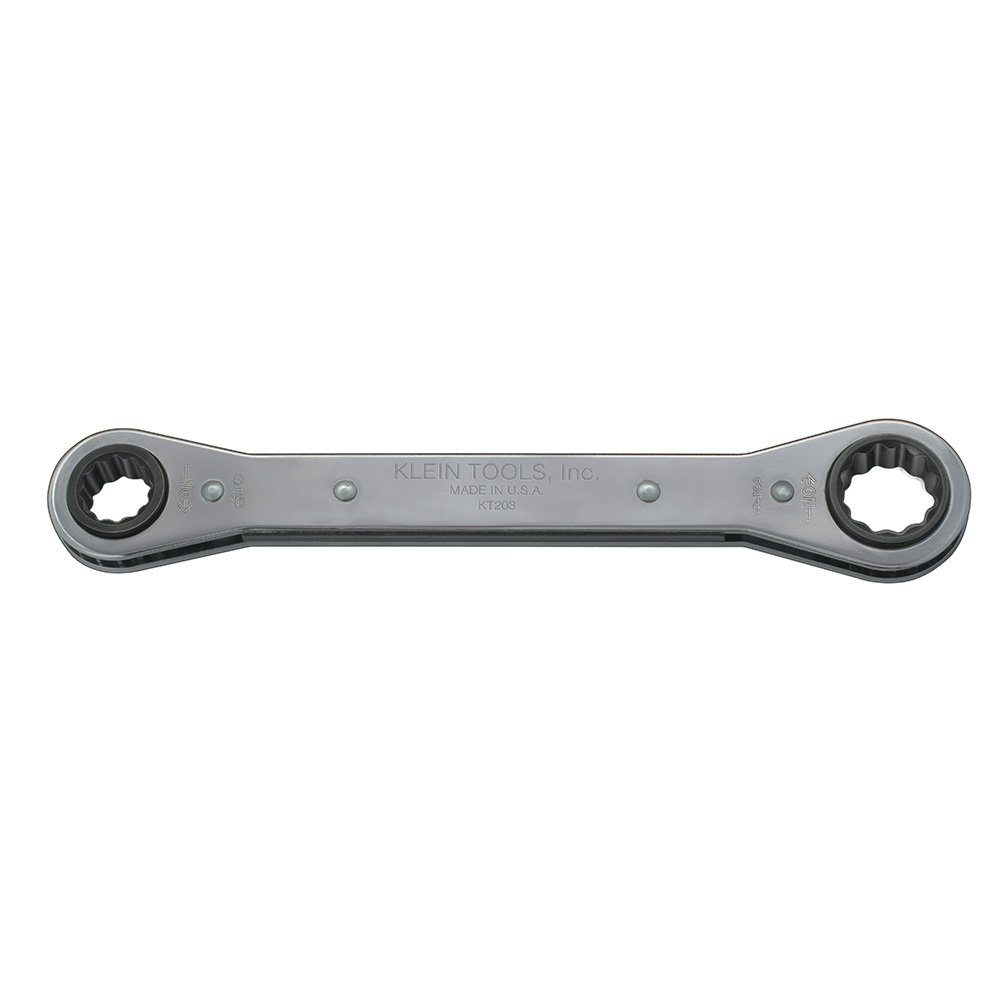 Product image for Klein Tools KT203 9/16 x 3/4 Inch Socket 8-1/8 Inch Chrome Plated Lineman Box Wrench