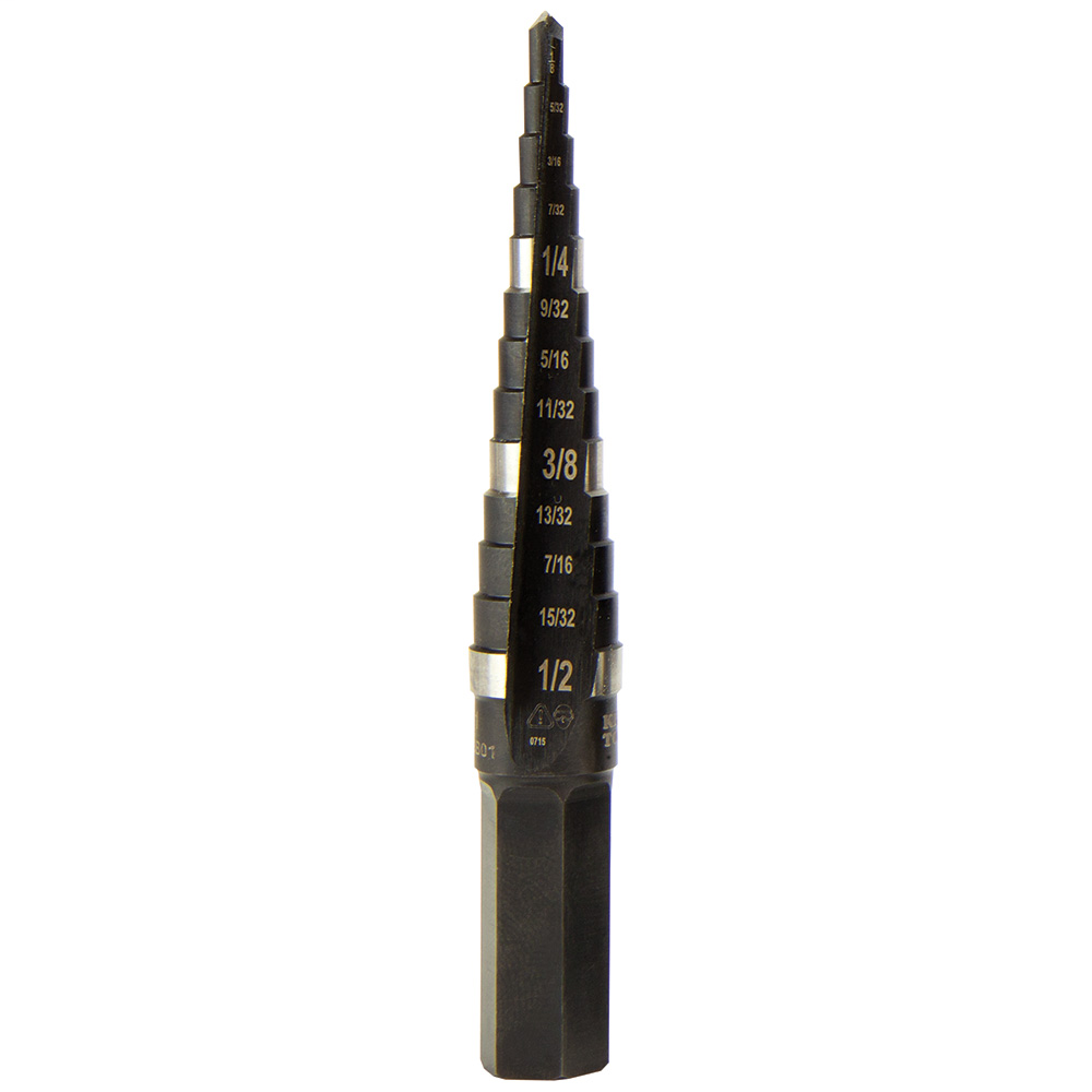 Step Drill Bit Double-Fluted #1, 1/8 to 1/2-Inch