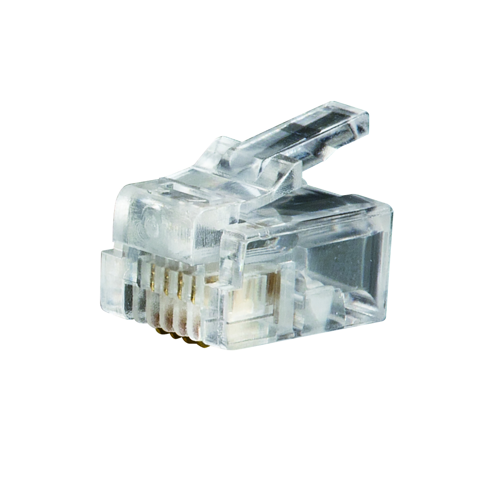 Klein Tools VDV826-601 RJ11 6-Position and 4-Contact Clear Telephone Plug Klein Tools VDV826-601 RJ11 6-Position and 4-Contact Clear Telephone Plug