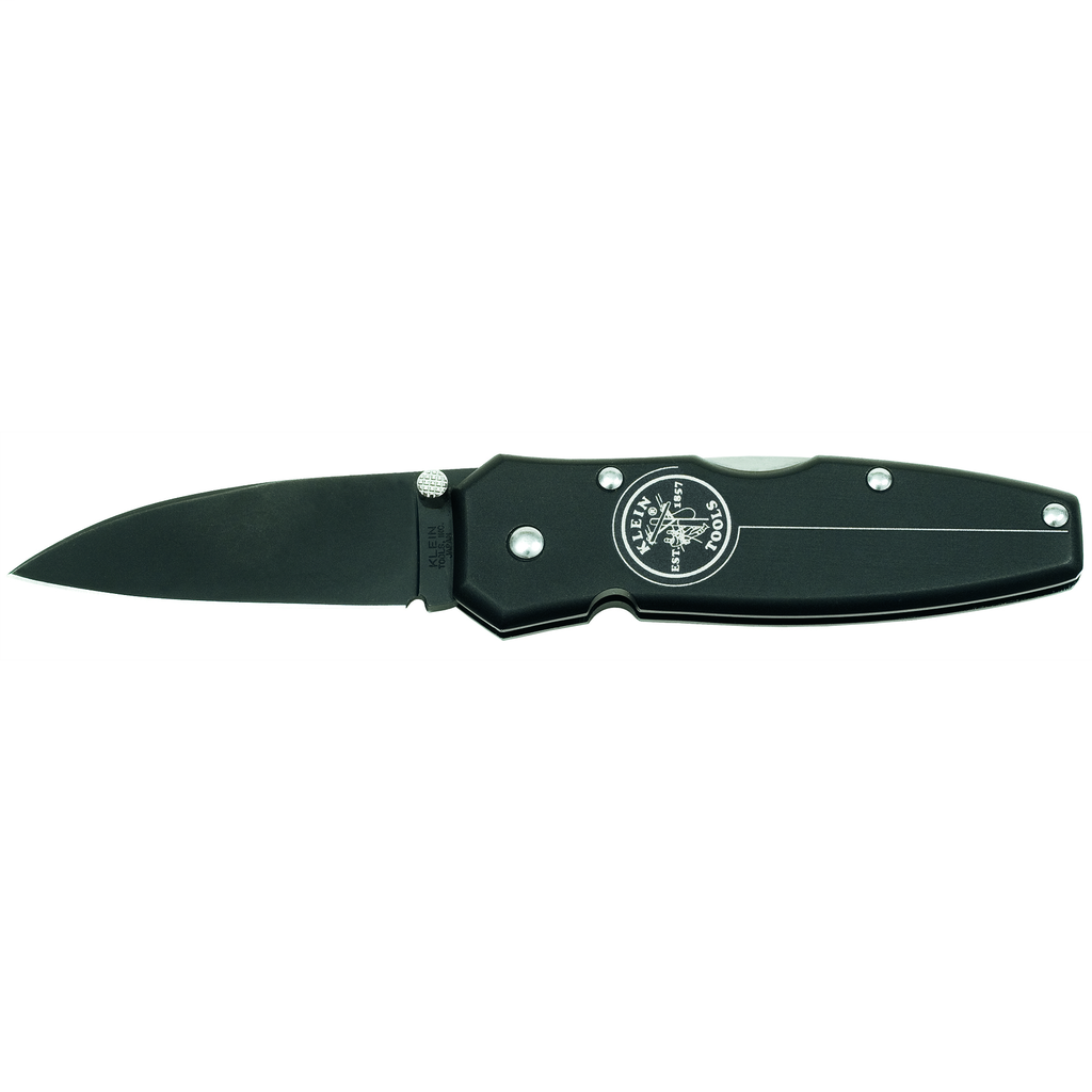 Klein Tools 44001-BLK Black Lightweight Lockback Knife 2-1/2 Inch Drop Point Blade Klein Tools 44001-BLK Black Lightweight Lockback Knife 2-1/2 Inch Drop Point Blade