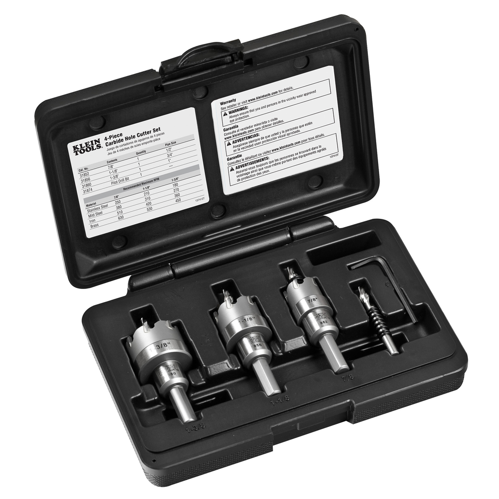 Carbide Hole Cutter Set 4 Piece