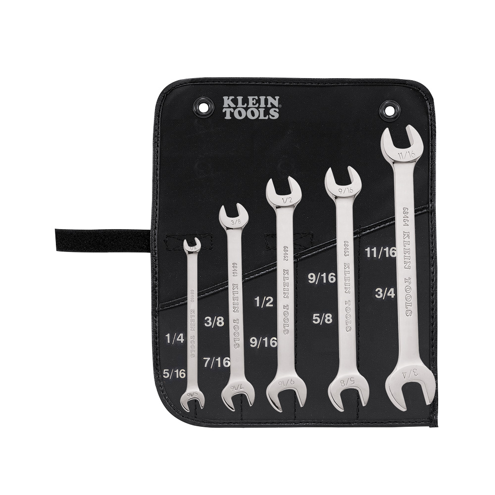 Klein Tools 68450 5-Piece Open End Wrench Set Klein Tools 68450 5-Piece Open End Wrench Set