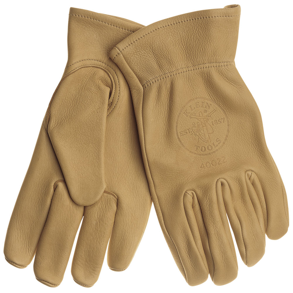 Klein Tools 40021 Medium Natural Light Tan Deerskin Work Gloves Klein Tools 40021 Medium Natural Light Tan Deerskin Work Gloves