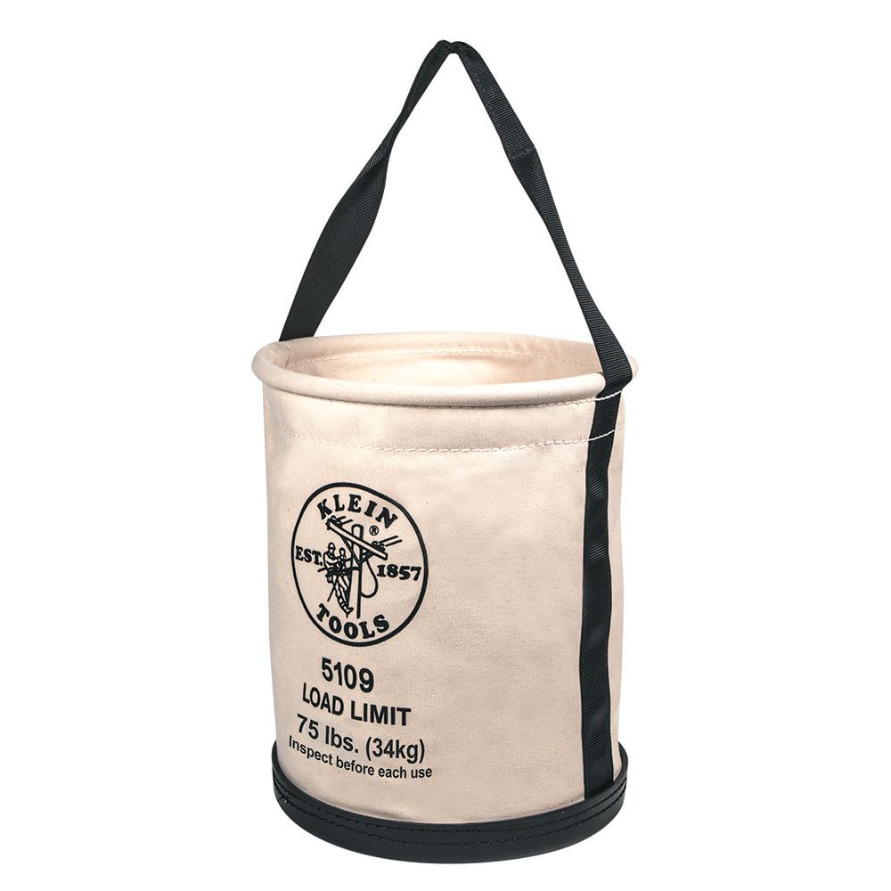 Klein Tools 5109 12 x 15 Inch Canvas Wide Opening Straight Wall Bucket Klein Tools 5109 12 x 15 Inch Canvas Wide Opening Straight Wall Bucket