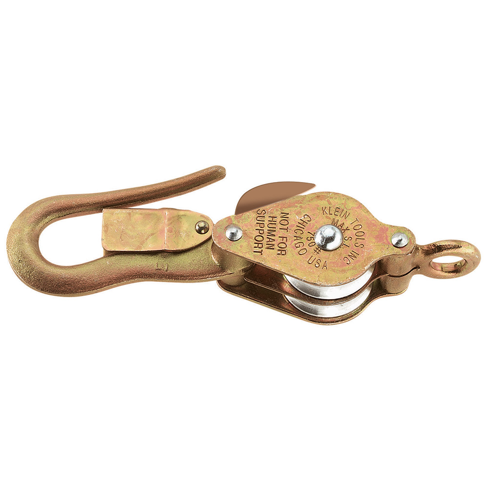 Klein Tools H268 Galvanized Steel/Aluminum Alloy Hook Rope Block Klein Tools H268 Galvanized Steel/Aluminum Alloy Hook Rope Block