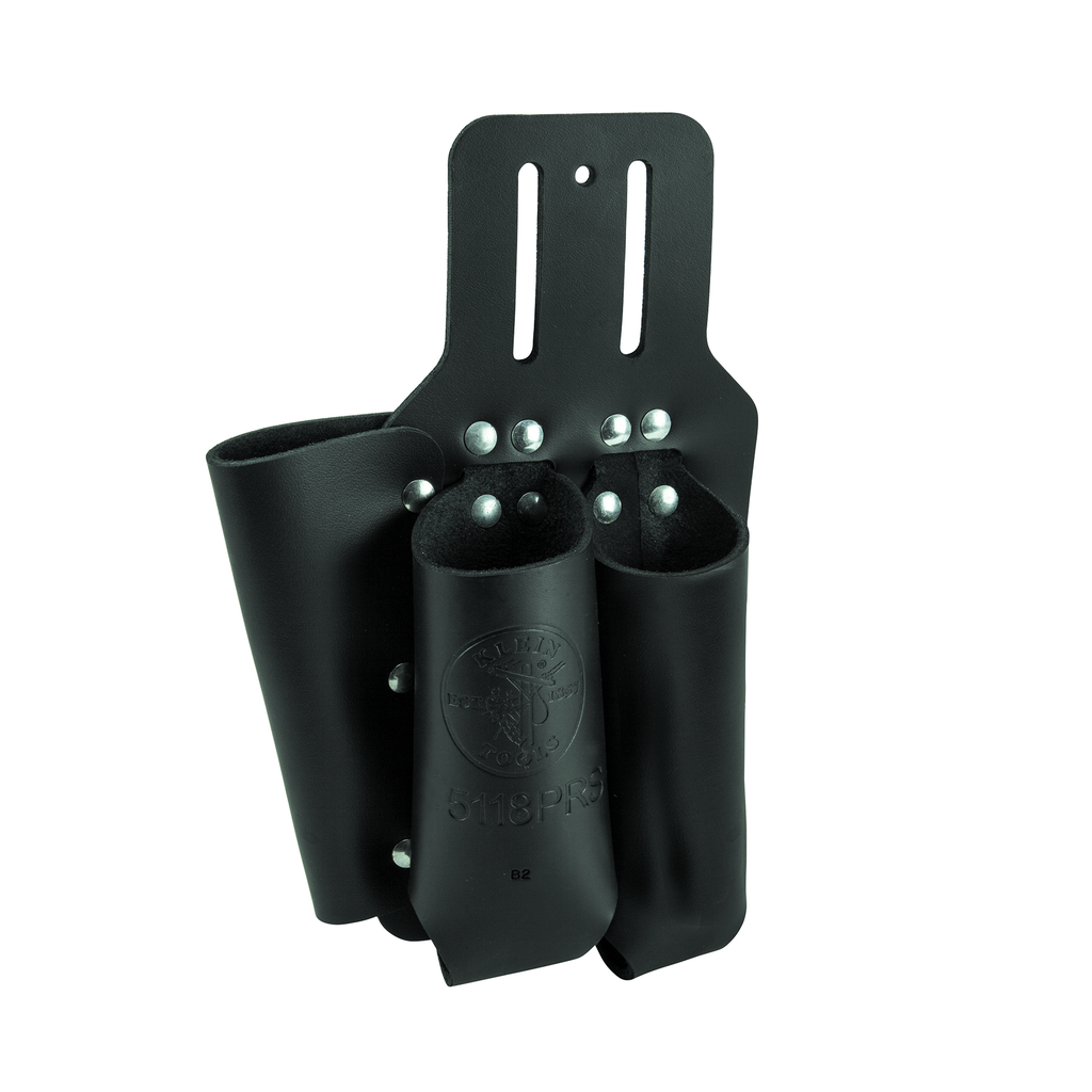 Klein Tools 5118PRS 6-3/4 x 10 Inch Leather 3-Pocket Pliers Rule and Screwdriver Holder Klein Tools 5118PRS 6-3/4 x 10 Inch Leather 3-Pocket Pliers Rule and Screwdriver Holder