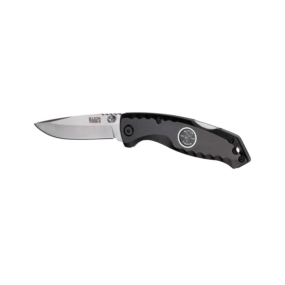 Klein Tools 44142 6-3/4 x 3-1/2 Inch 440A Stainless Steel Satin Drop Point Blade Lightweight Pocket Knife Klein Tools 44142 6-3/4 x 3-1/2 Inch 440A Stainless Steel Satin Drop Point Blade Lightweight Pocket Knife