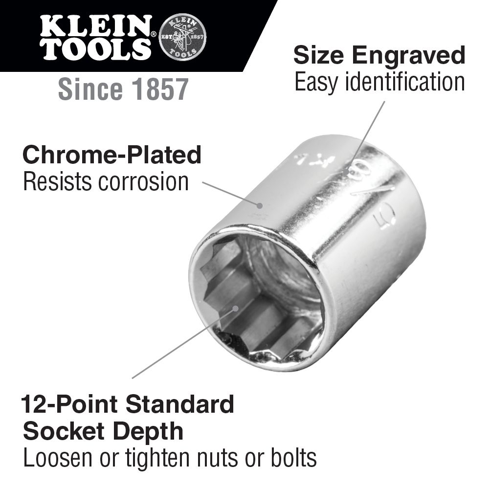 KLEIN 65804 11/16" Std 12-Pt Socket KLEIN 65804 11/16" Std 12-Pt Socket