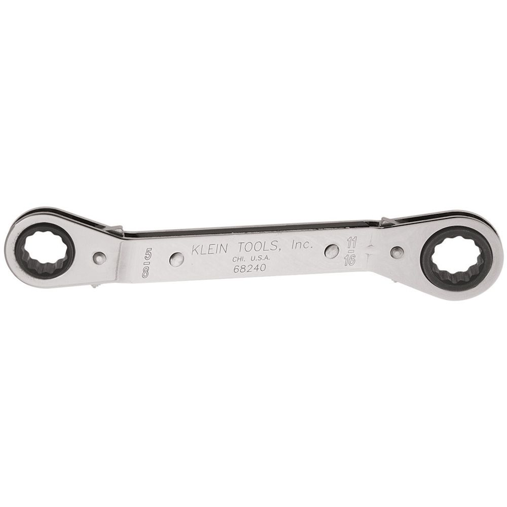 Klein Tools 68240 8-1/8 x 5/8 x 11/16 Inch 12-Point Fully Reversible Ratcheting Offset Box Wrench Klein Tools 68240 8-1/8 x 5/8 x 11/16 Inch 12-Point Fully Reversible Ratcheting Offset Box Wrench