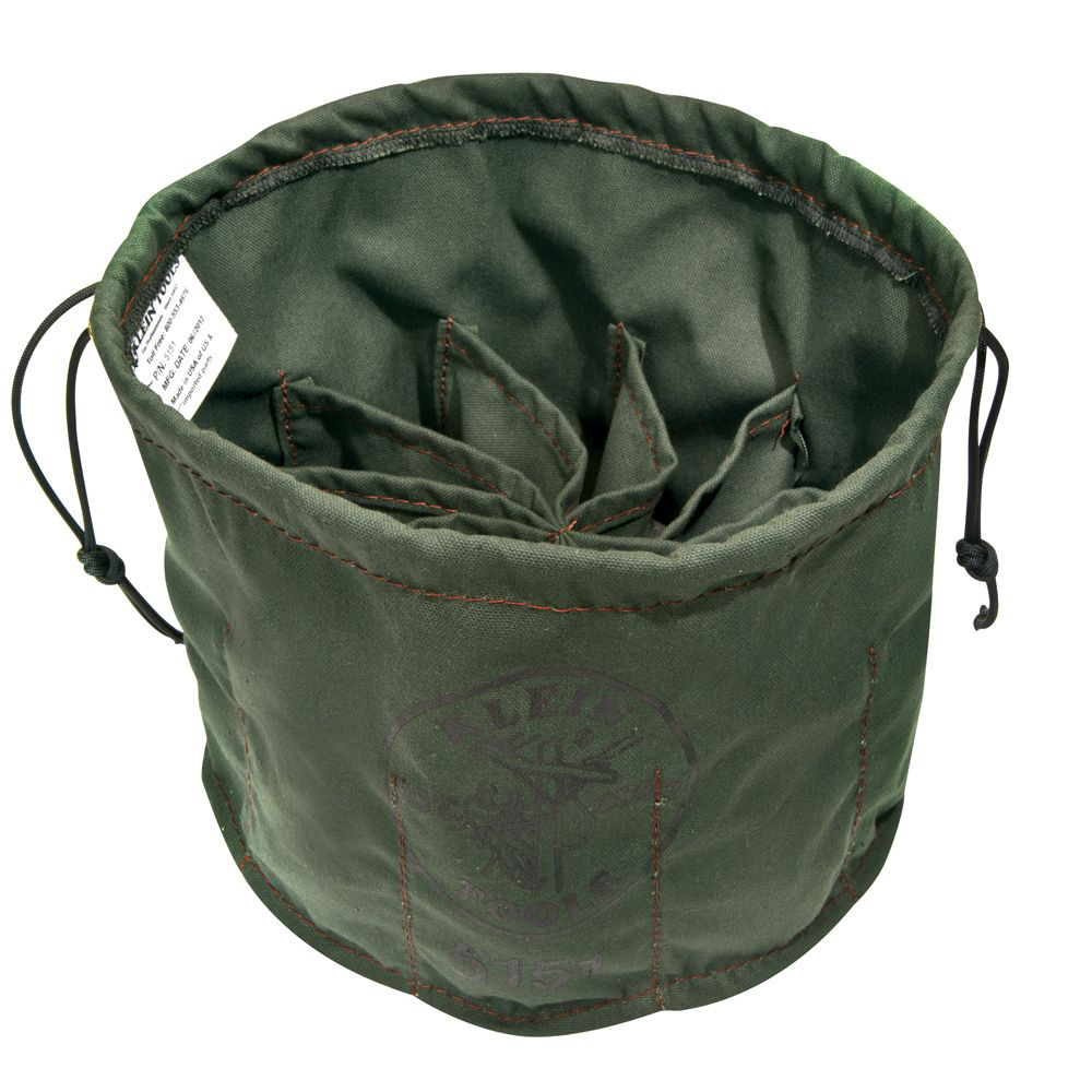 Klein Tools 5151 6 x 11 Inch Canvas 10-Compartment Drawstring Bag Klein Tools 5151 6 x 11 Inch Canvas 10-Compartment Drawstring Bag