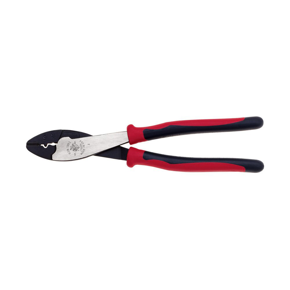 Klein J1005 9-3/4" Red/Black Handle Insulated or Non-Insulated Connector Crimping/Cutting Tool Klein J1005 9-3/4" Red/Black Handle Insulated or Non-Insulated Connector Crimping/Cutting Tool