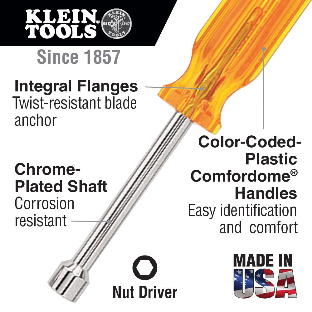 KLEIN S66 3/16" Indiv. Nut Driver 6 KLEIN S66 3/16" Indiv. Nut Driver 6