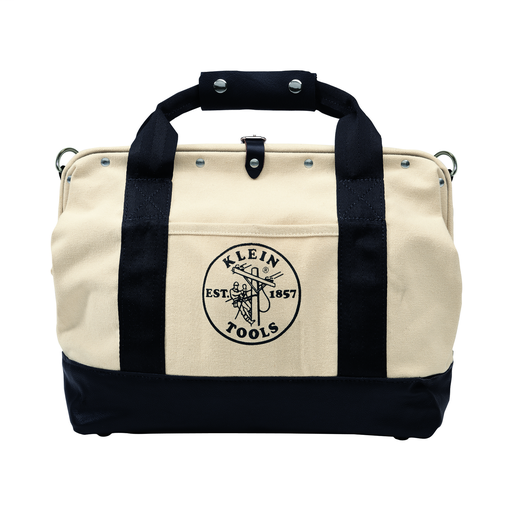 Tool Bag, Canvas with Leather Bottom, 11 Pockets, 18-Inch