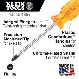 #1 Profilated Phillips Screwdriver, 3-Inch Shank