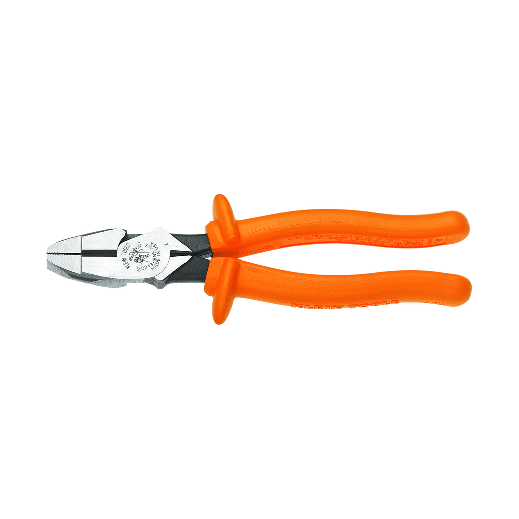 Product image for Klein D2000-9NE-INS 9" Insulated High-Leverage Side-Cutting Pliers
