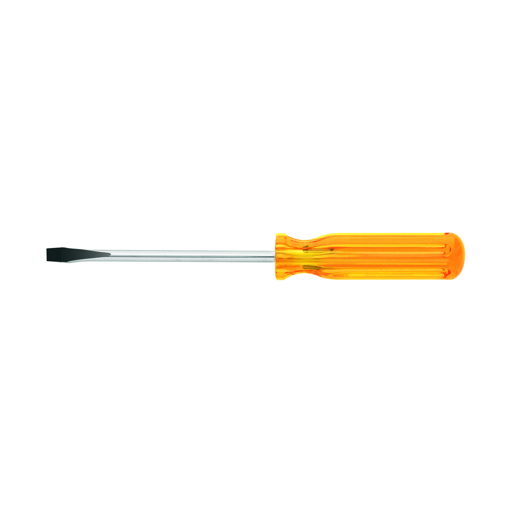 Product image for Klein Tools BD156 5/16 x 11-3/16 Inch Round-Shank Amber Plastic Handle Keystone Tip Screwdriver