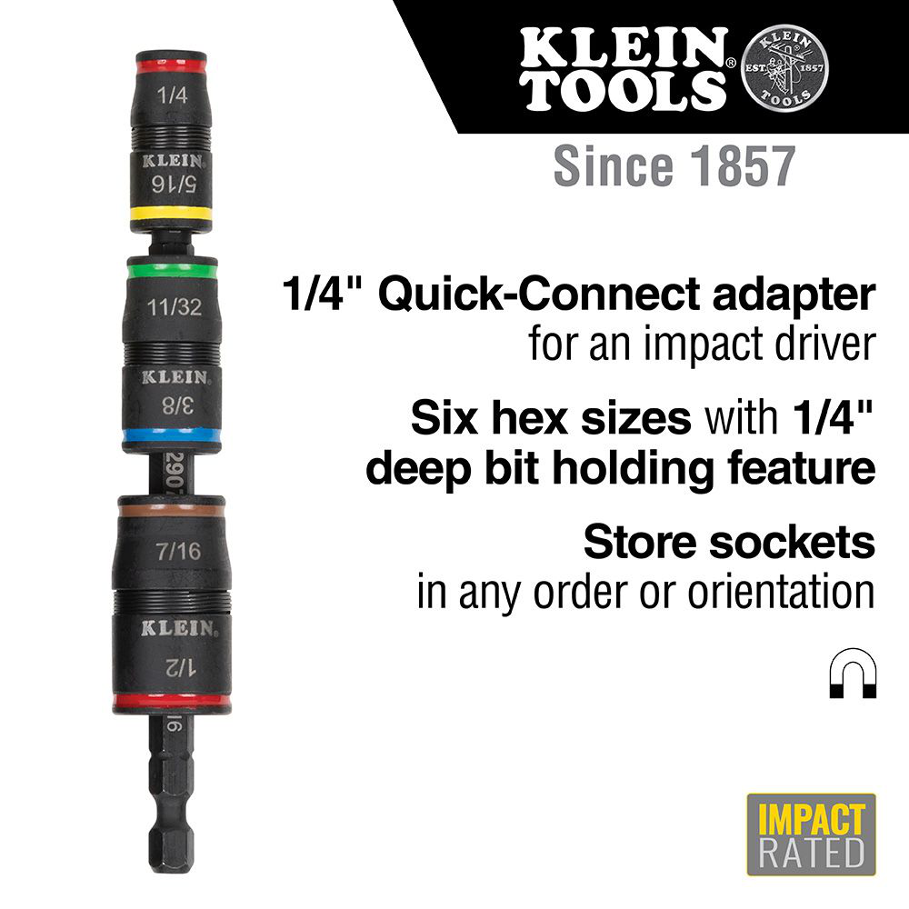 KLEIN 32907 Impact Flip Socket Set, Viking Electric