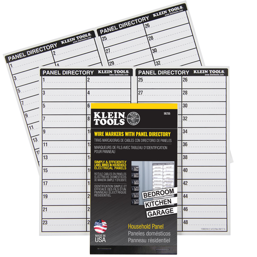 Wire Markers, Household Electric Panel w/Directory