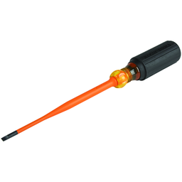 Klein 6916INS Slim-Tip Insulated Screwdriver, 3/16" Cabinet, 6" Round Shank