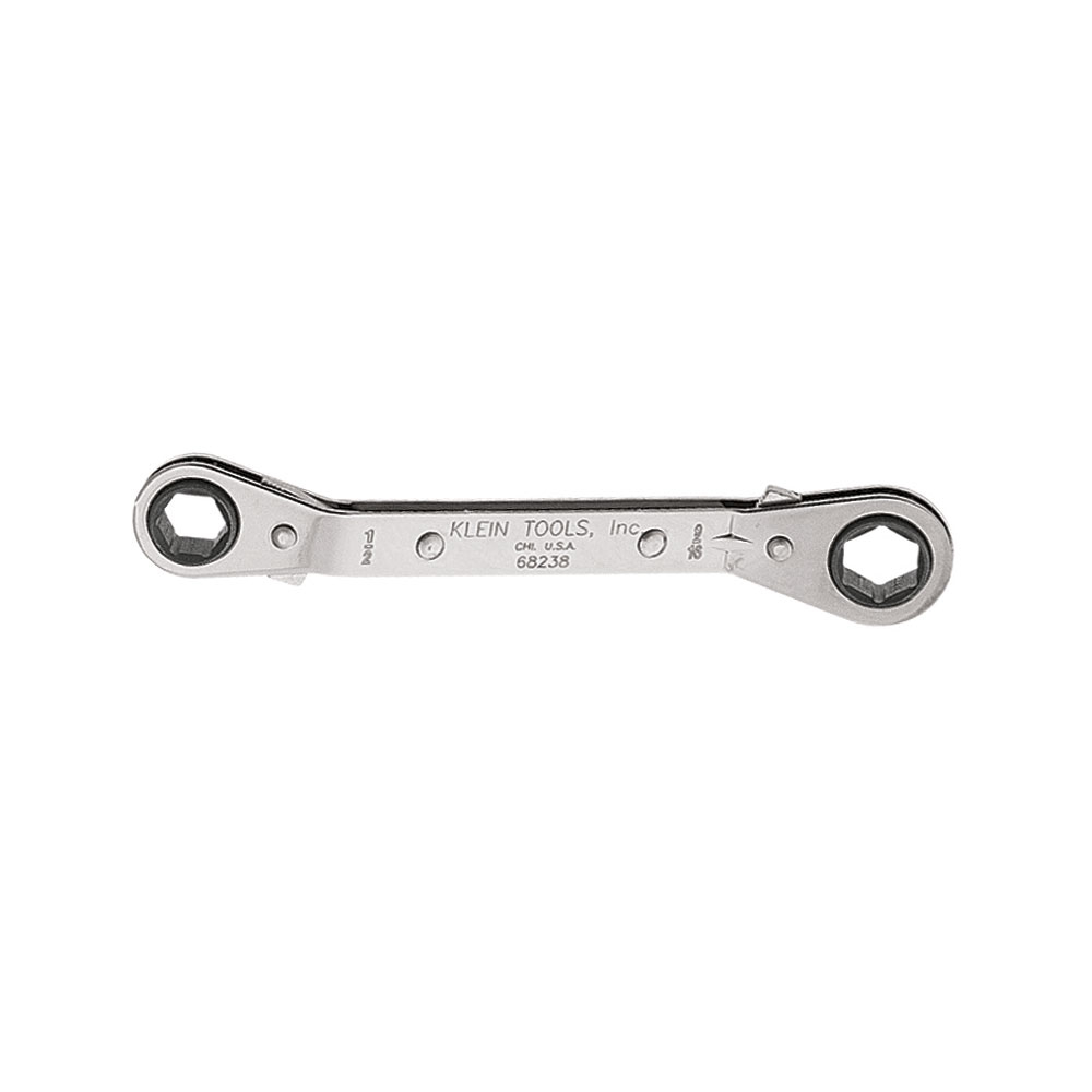 Product image for Klein 68238 Reversible Ratcheting Box Wrench, 1/2" x 9/16"