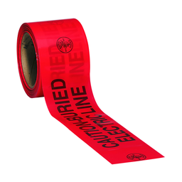 Product image for Klein 58002 Caution Tape, Barricade, CAUTION-BURIED ELECTRIC LINE, Red, 200-Foot