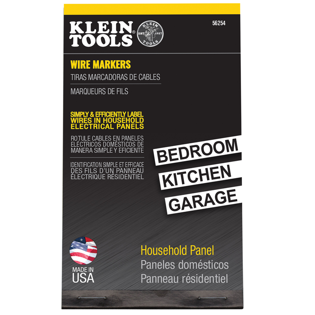 Klein 56254 Wire Marker Book, Household Electrical Panel Crawford