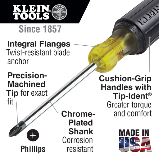 Mayer-DDS-#1 Phillips Screwdriver, 3-Inch Round Shank-2