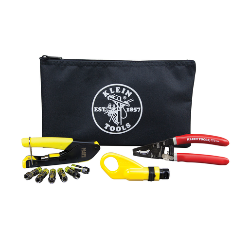 Product image for Klein VDV026-211 Coax Cable Installation Kit with Zipper Pouch