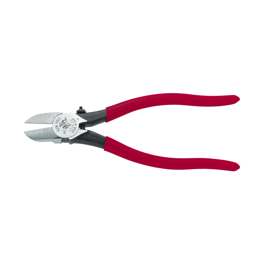 Product image for Klein D227-7C Diagonal Cutting Pliers, Spring-Loaded, Plastic Cutting, 7"