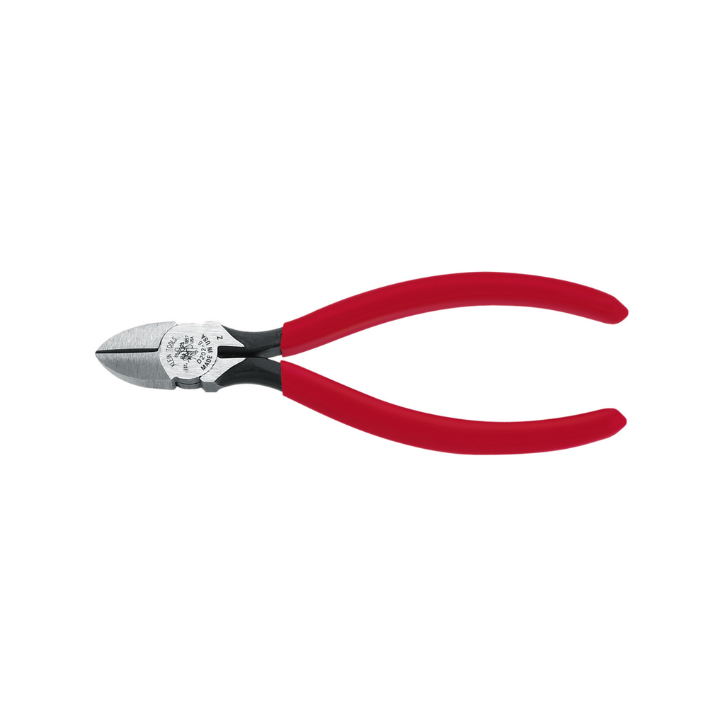 Product image for Klein D202-6C Diagonal Cutting Pliers, Tapered Nose, Spring-Loaded, 6"