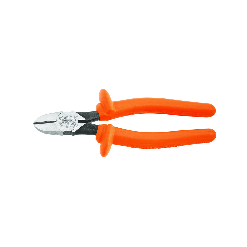 Product image for Klein D220-7-INS 7" Insulated Pliers, Diagonal Cutters