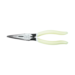 Product image for Klein D203-8-GLW Pliers, Needle Nose Side-Cutters, High-Visibility, 8"