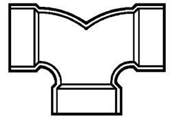 3 DWV Double 1/4 Bend H x H x H